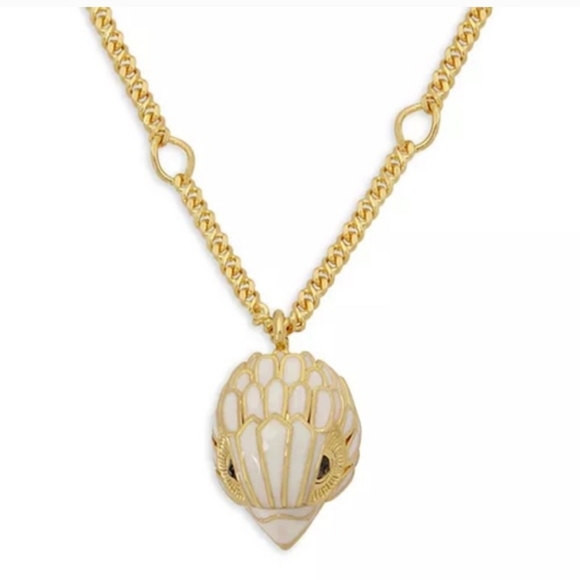 Kurt Geiger Jewelry - Kurt Geiger Gold Enamel Adjustable Pendant Necklace & Pouch